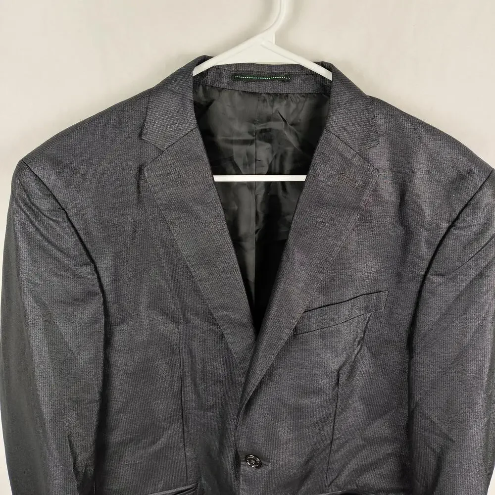 Blackberrys Suit Jacket Mens 42 Gray Check 2 Button Formal Blazer Business